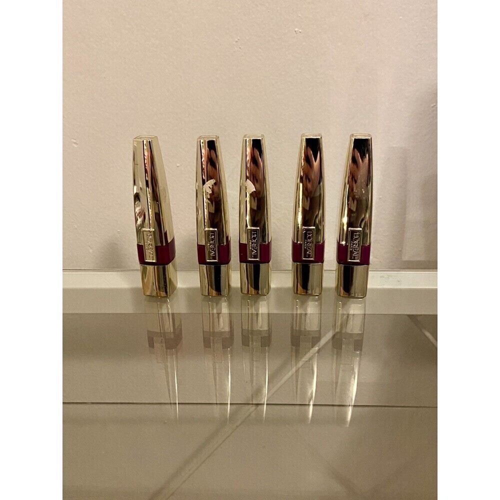 (5) L'OREAL Caresse Wet Shine Lip Stain Gloss in 186 Berry Persistent NEW Lot